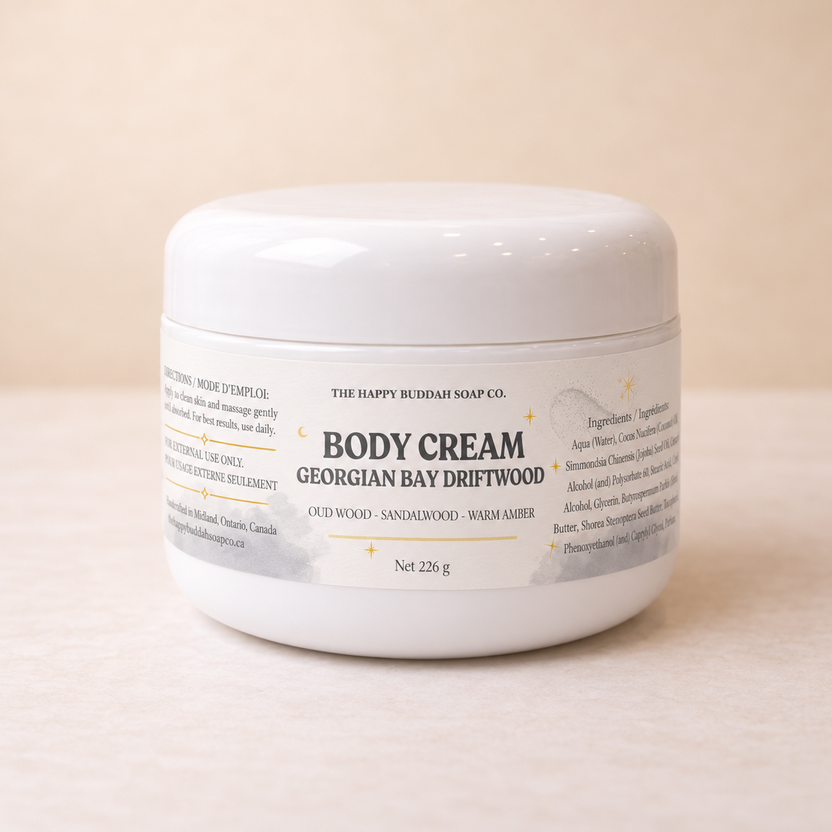 Georgian Bay Driftwood body cream with updated label