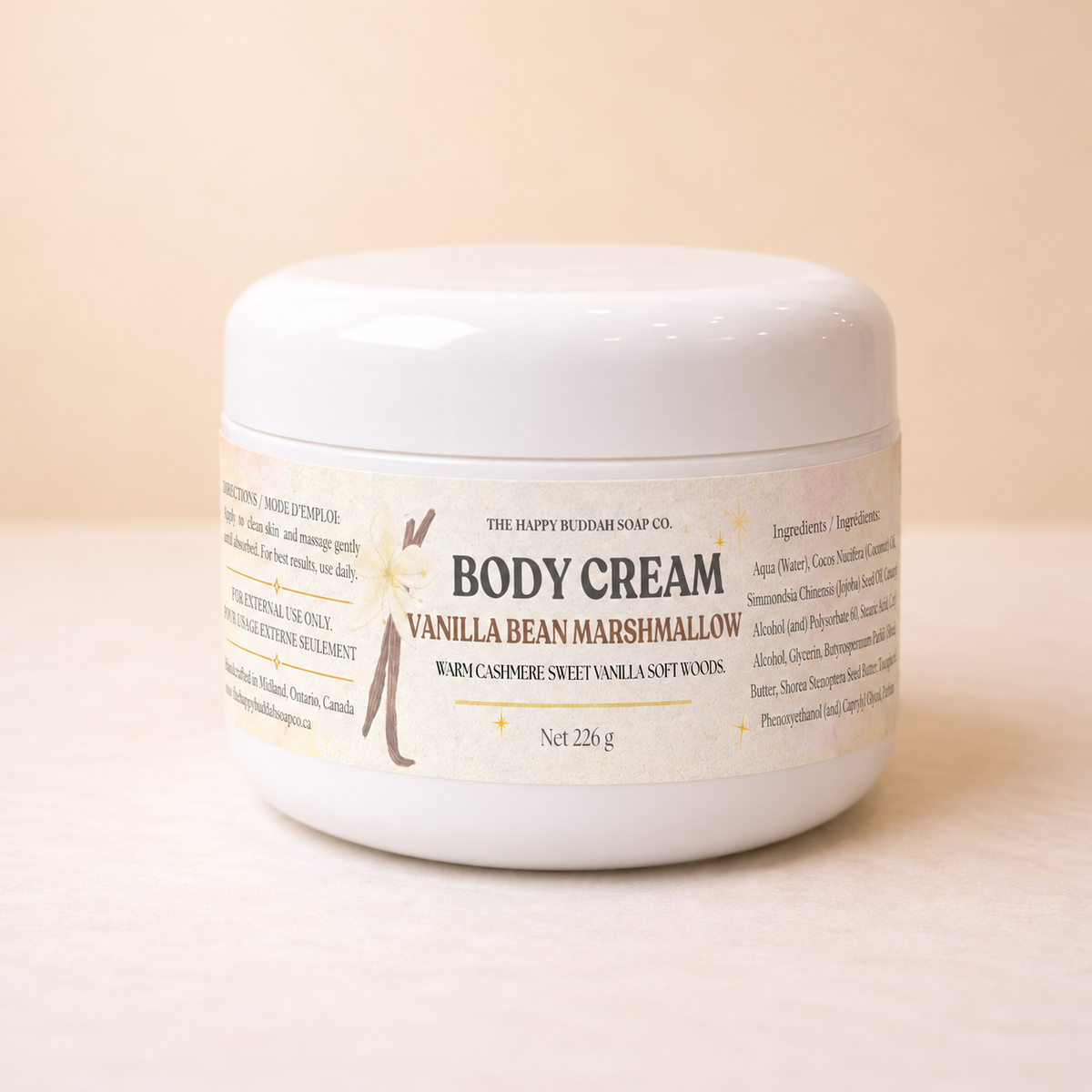 Vanilla Bean Marshmallow body cream with updated label