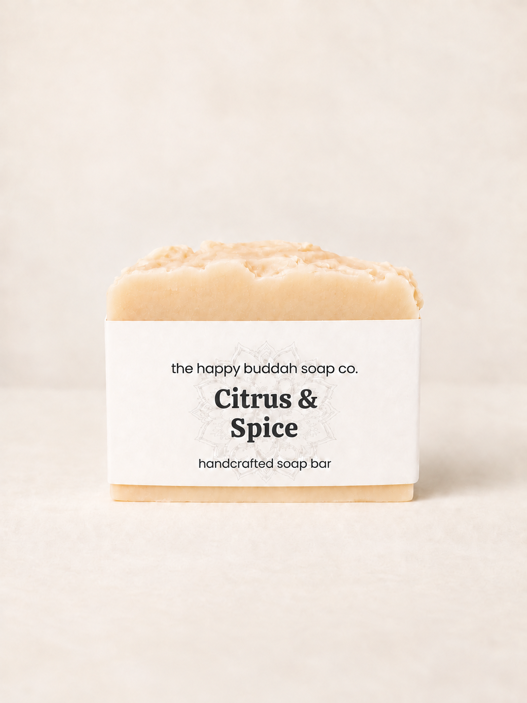 Citrus & Spice soap with a soft pale orange colour