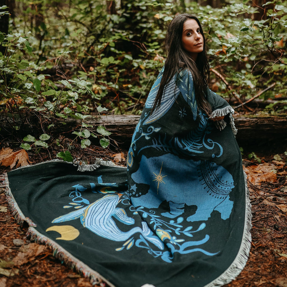 Cottage Bear woven blanket by West Coast Karma