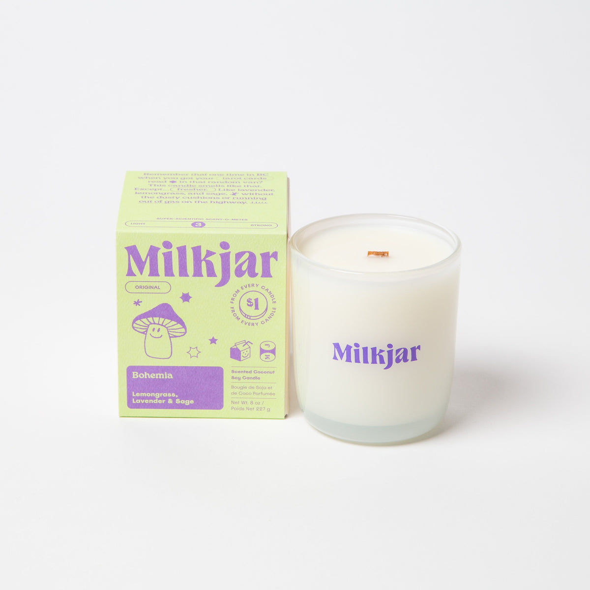 Milk Jar Bohemia Candle – 8 oz